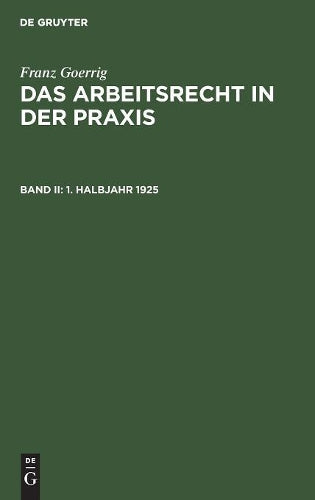 1. Halbjahr 1925 (German Edition