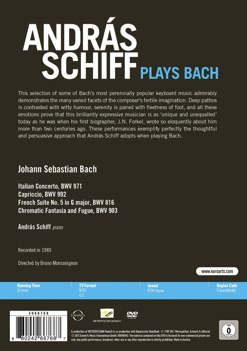 Andras Schiff Plays Bach (Italian Concerto/ Capriccio)