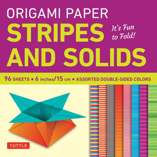 Origami Paper - Stripes and Solids 6" - 96 Sheets