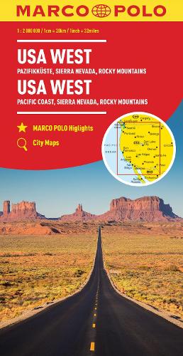 USA West Marco Polo Map: Pacific Coast, Sierra Nevada, Rocky Mountains (Marco Polo Maps