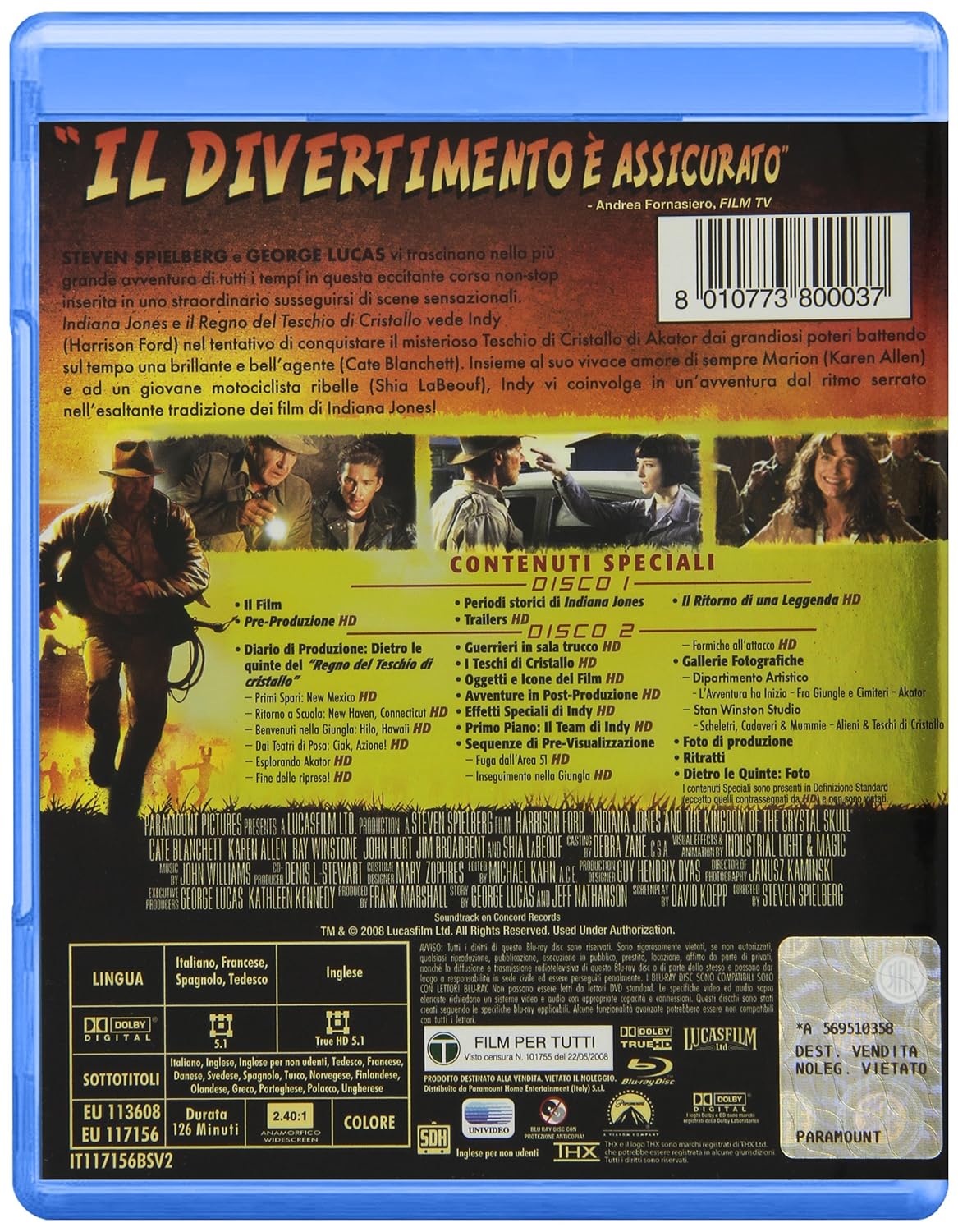 Indiana Jones E Il Regno Del Teschio Di Cristallo (SE) (2 Blu-Ray)