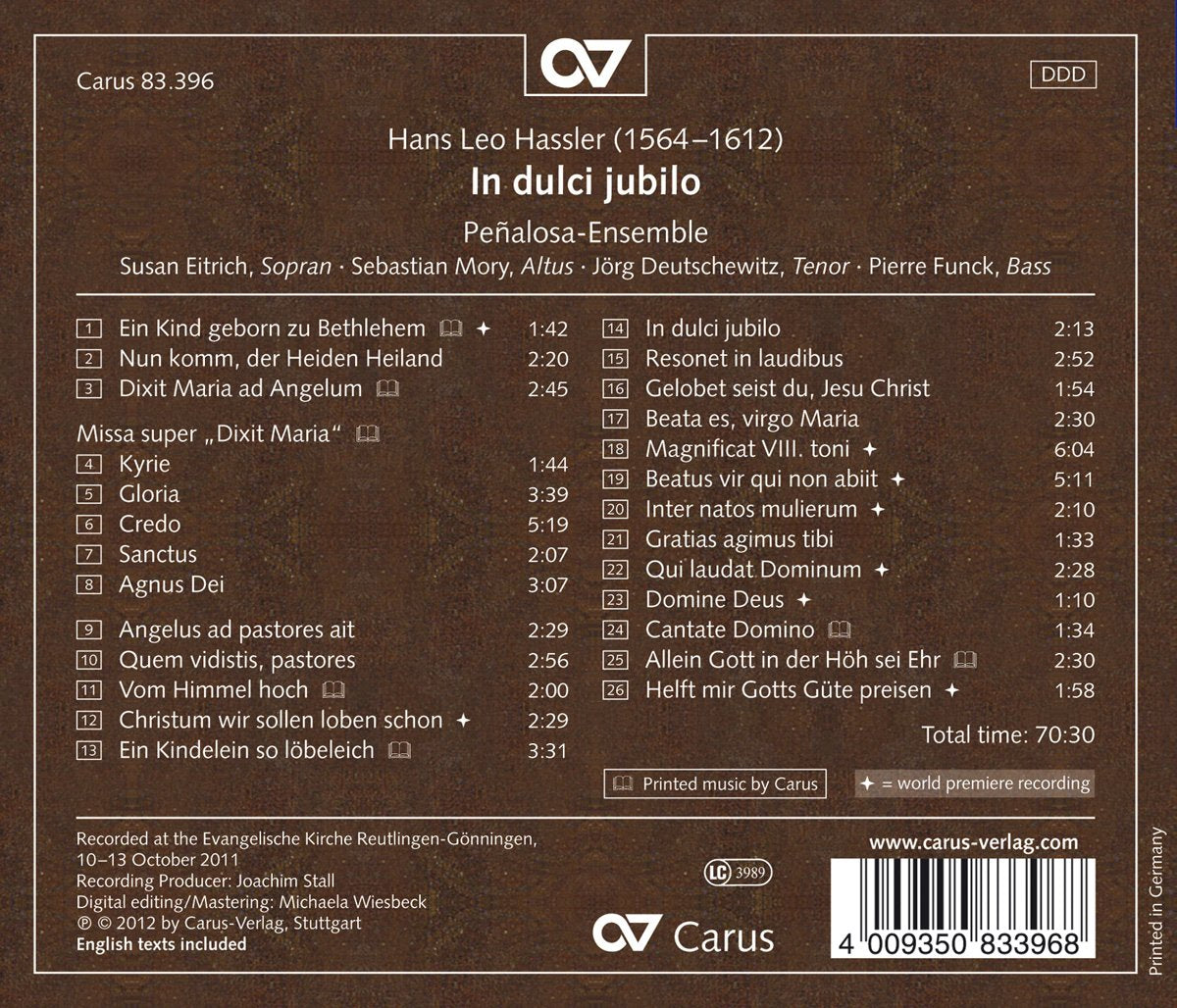 Hans Leo Hassler: In dulci jubilo