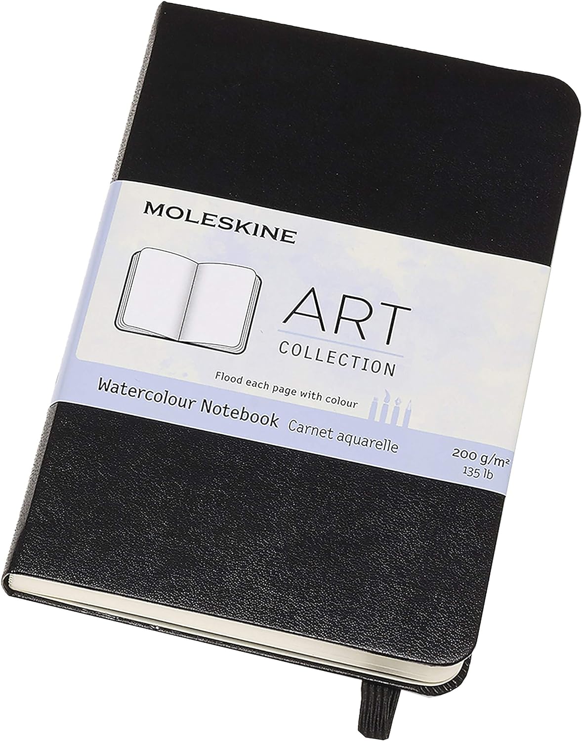 Moleskine Art Watercolor Notebook, Hard Cover, Pocket (3.5" x 5.5") Plain/Blank, Black, 60 Pages