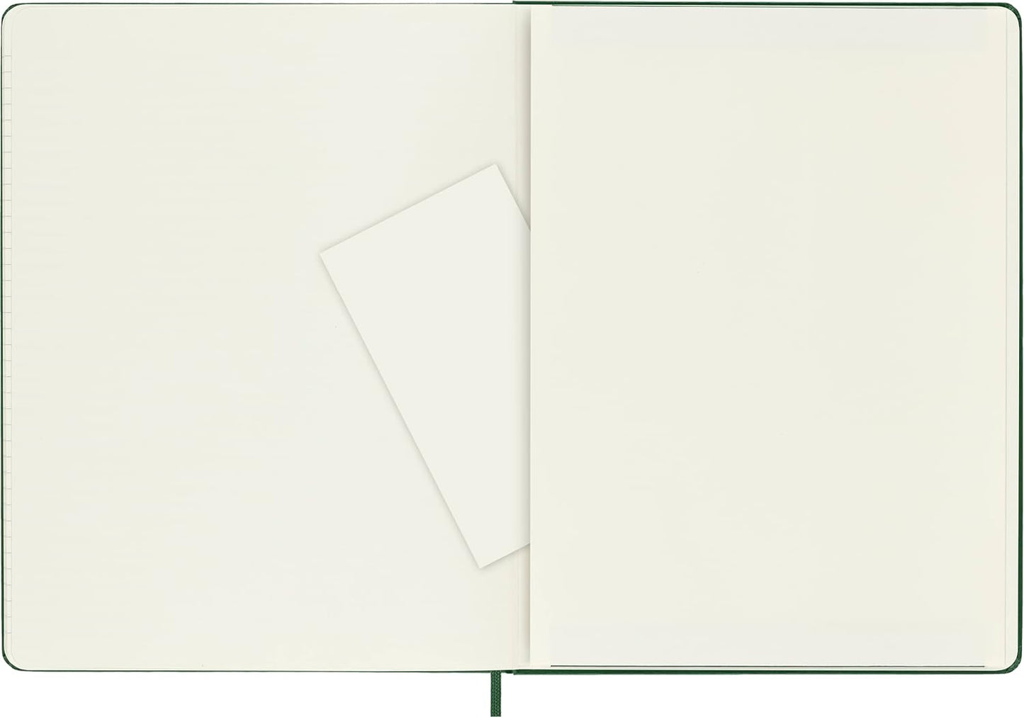 Moleskine Classic Ruled Paper Notebook, Hard Cover and Elastic Closure Journal, Color Myrtle Green, Size Extra Large 19 x 25 cm, 192 Pages