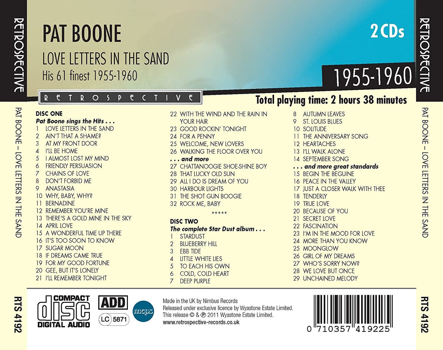 Love Letters in the Sand: His 61 Finest 1955-1960
