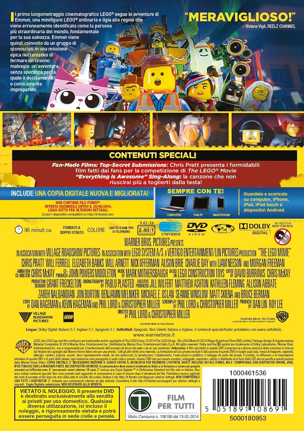 the lego movie dvd Italian Import