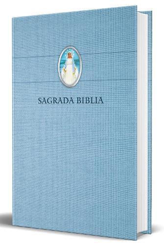 Biblia Católica en español con Virgen Milagrosa en cubierta / Catholic Bible in Spanish Hardcover, Blue