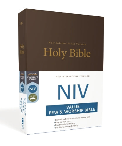 NIV, Church Bible (Value Pew Bible), Hardcover, Brown