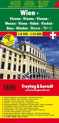 Vienna, City Plan 1:25.000 / 1:10.000, Tourist Map, freytag