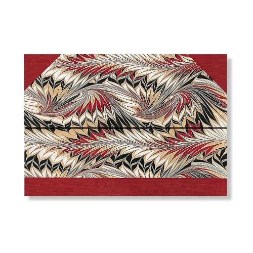 Rubedo (Cockerell Marbled Paper) Document Folder (Wrap Closure)