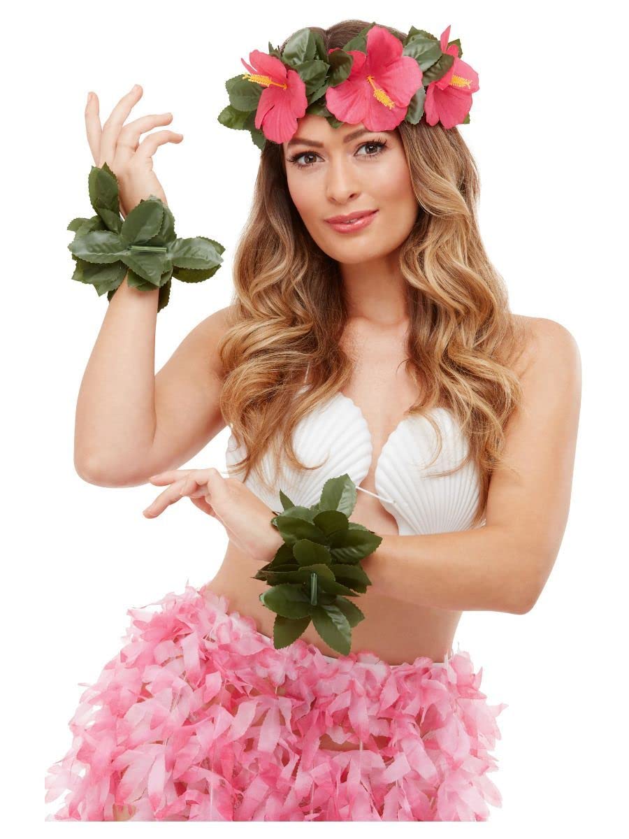Smiffys Hawaiian Luau Tiki Kit, Green & Pink
