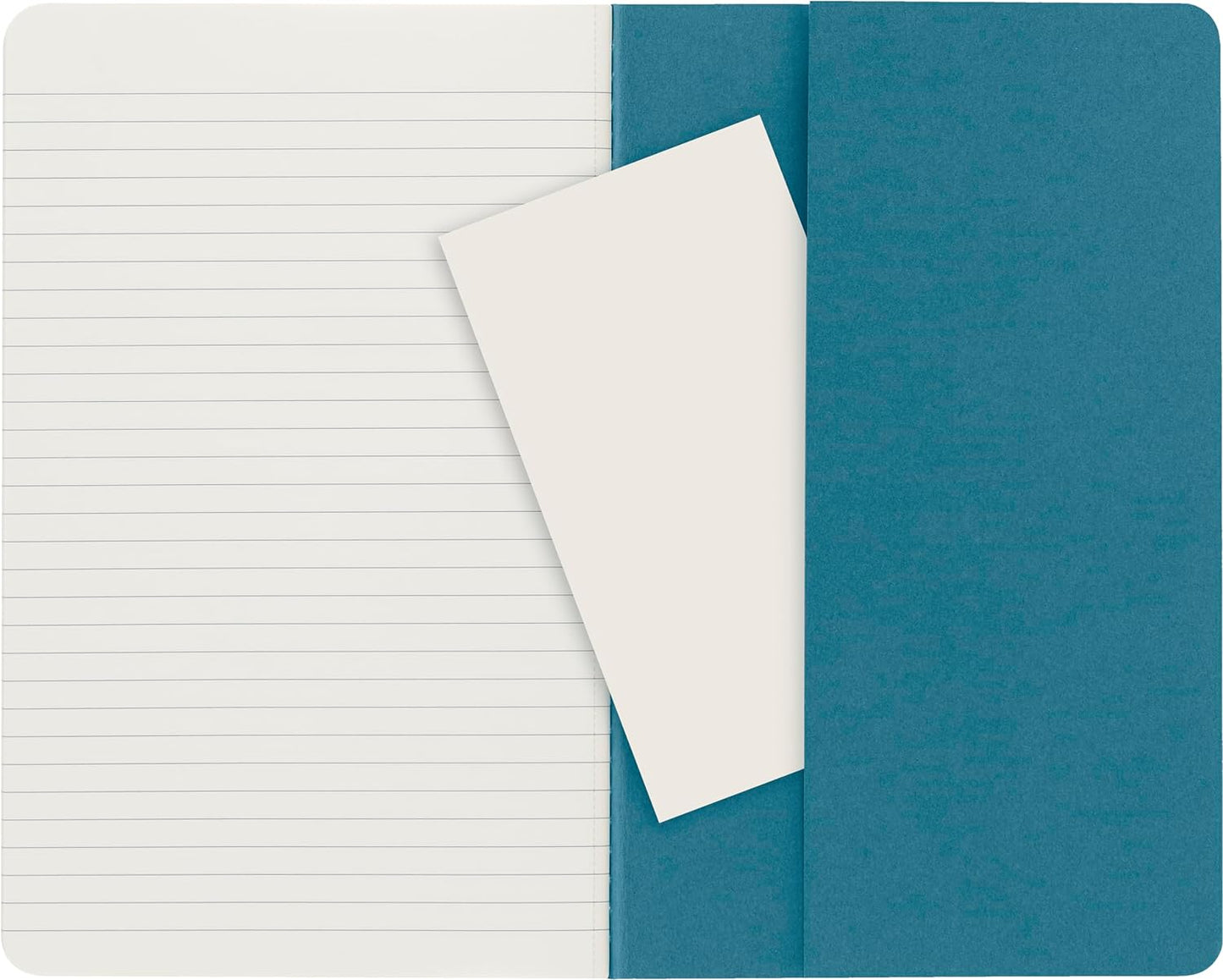 Moleskine Cahier Journal, Set 3 Notebooks with Ruled Pages, Cardboard Cover with Visible Cotton Stiching, Colour Brisk Blue, Large 13 x 21 cm, 80 Pages