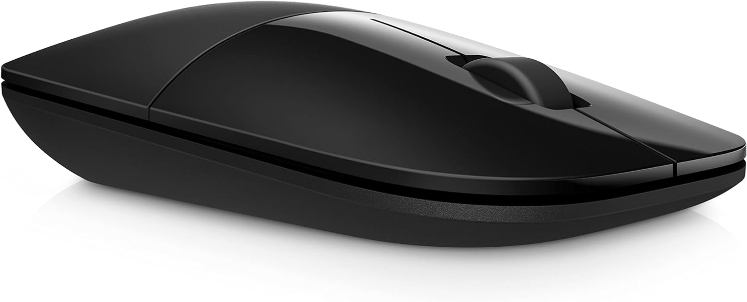 HP Z3700 Wireless Mouse, Black, Slim, Multi-OS & Device Compatibility, 2.4 GHZ Connectivity, Multi-Surface Technology, Blue LED 1200 dpi Optical Sensor, Up to 16 Months Battery Life