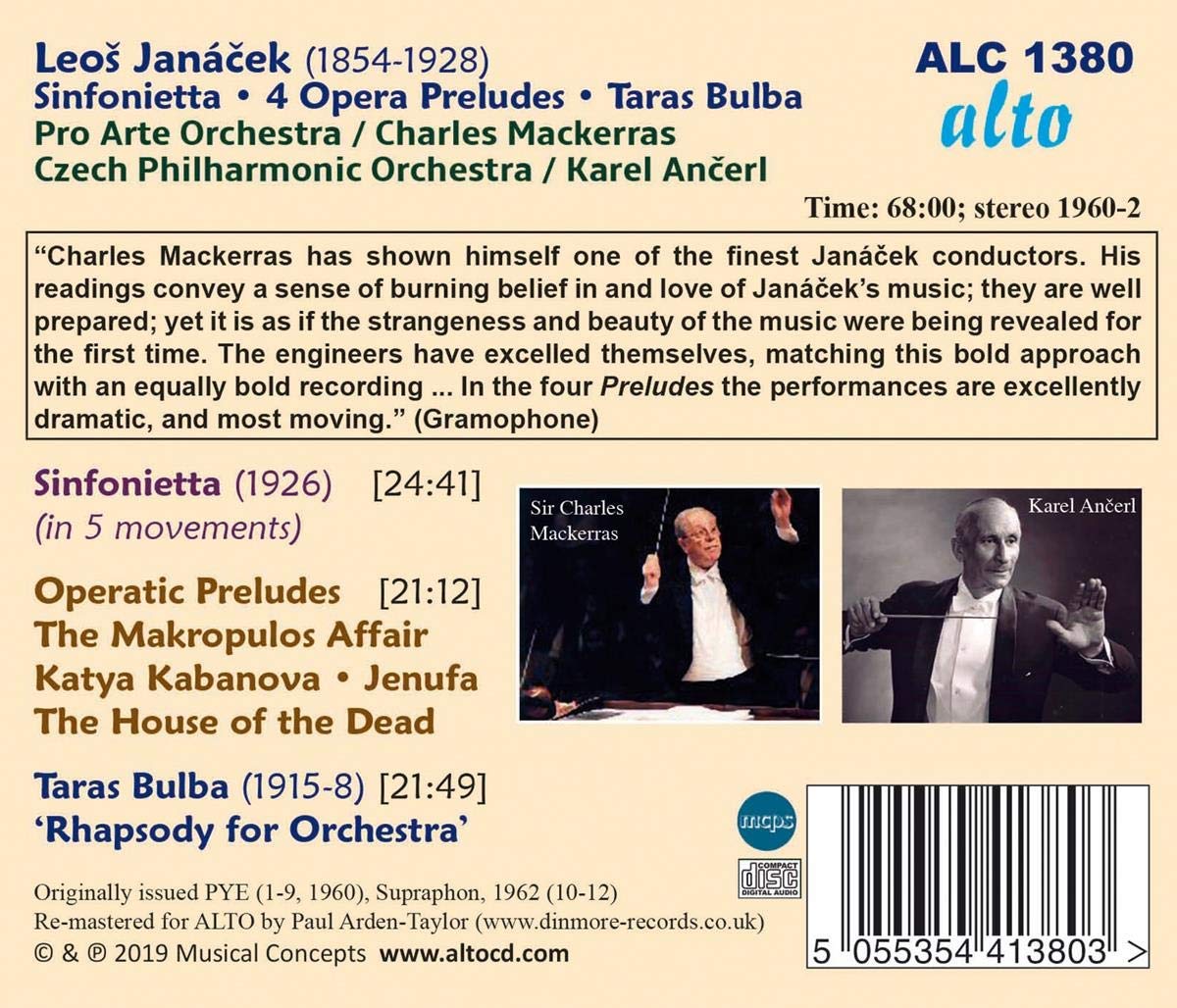 Janacek Sinfonietta Opera Preludes Taras Bulba