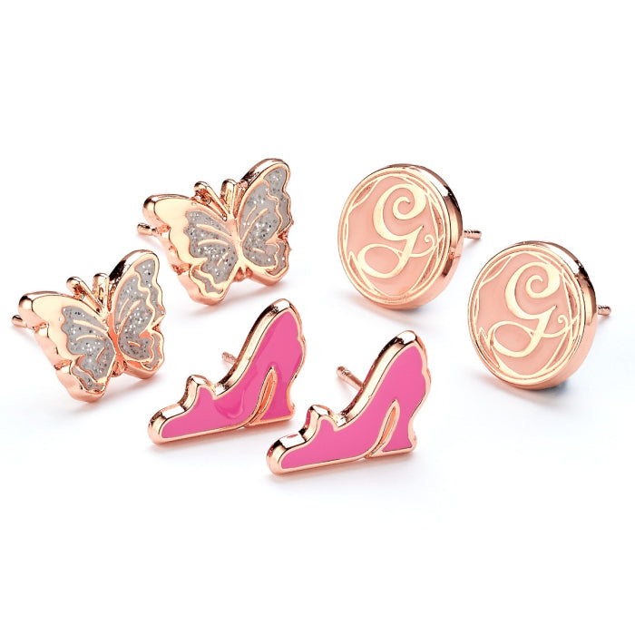 Wicked Glinda Set of 3 Stud Earrings - Butterfly, Glinda's Shoes & Glinda 'G'