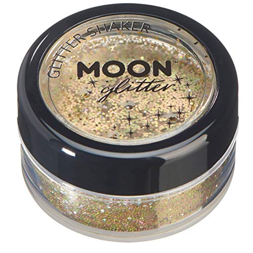 Smiffys Moon Glitter Holographic Glitter Shakers, Gold