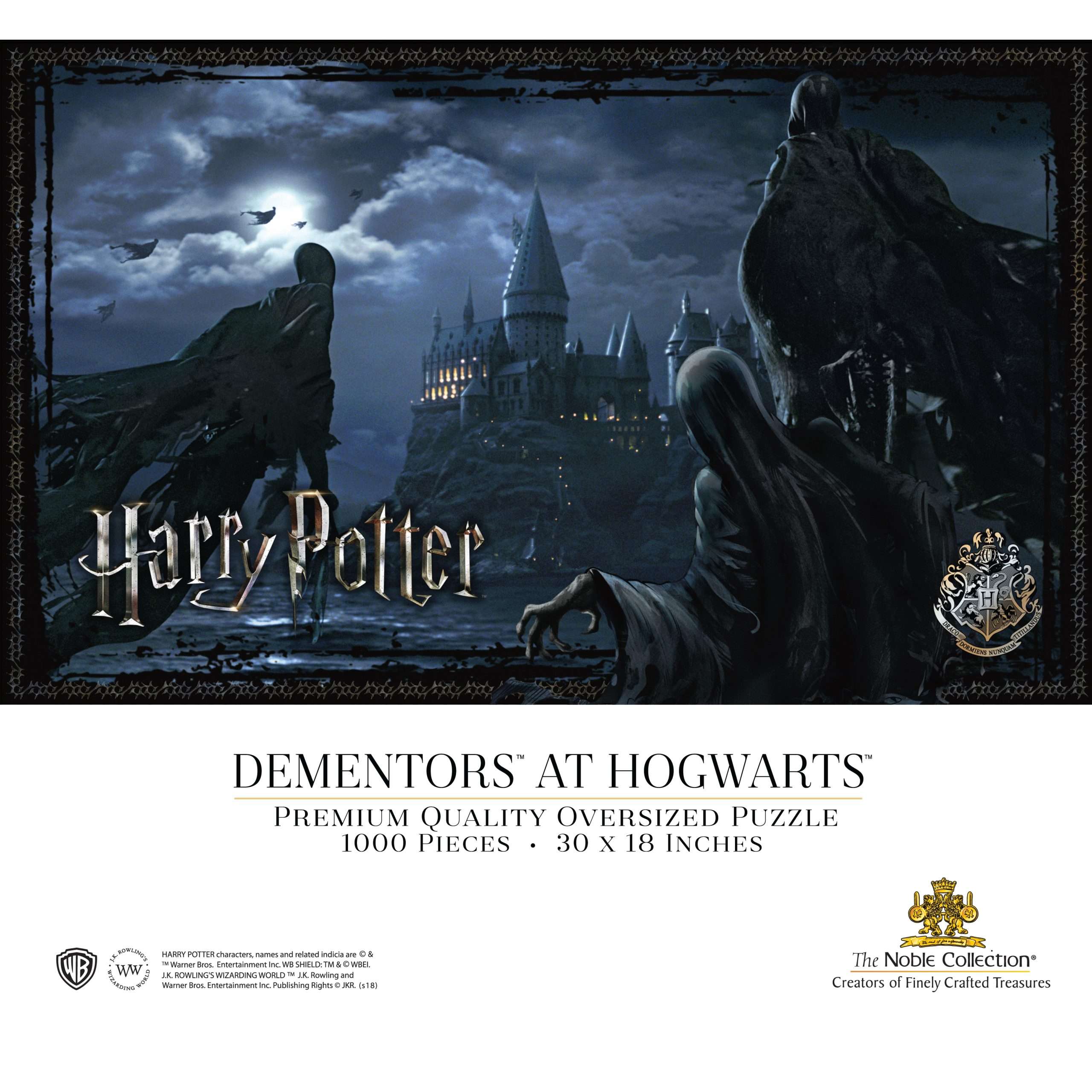 The Noble Collection Harry Potter Dementors at Hogwarts 1000pc Jigsaw Puzzle - 30 × 18in (76 x 46cm) Oversized Puzzle - Harry Potter Film Set Movie Props Gifts