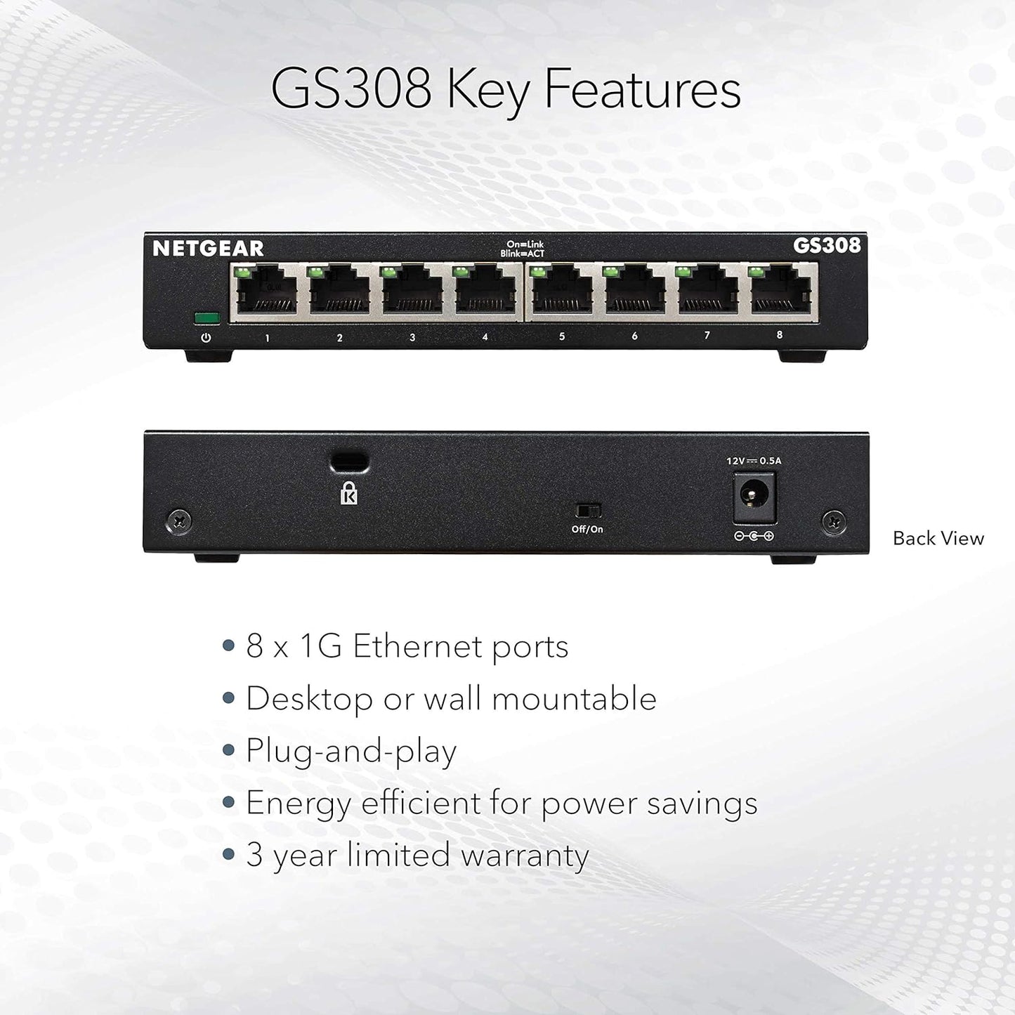 Netgear 8PT GIGE SW 300 - Switch de red, series no administrado (versiòn UK)