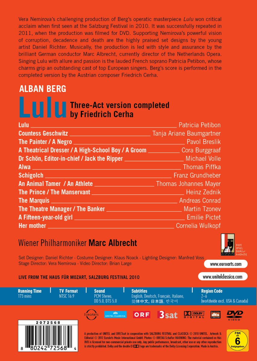 Berg: Lulu (Lulu Salzburg Festival 2011) (Euroarts: 2072568)