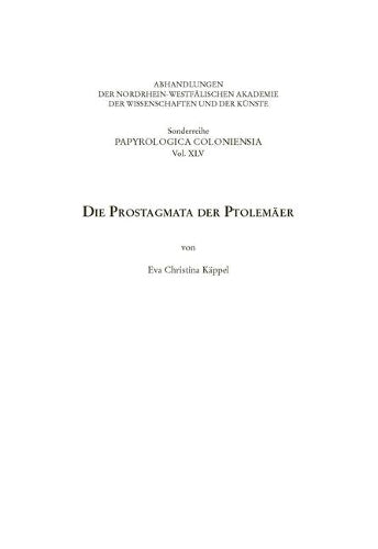 Die Prostagmata Der Ptolemaer