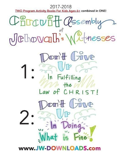 2017-2018 Jehovah's Witnesses Circuit Assembly Program Notebook for KIDS for BOTH Circuit Assemblies