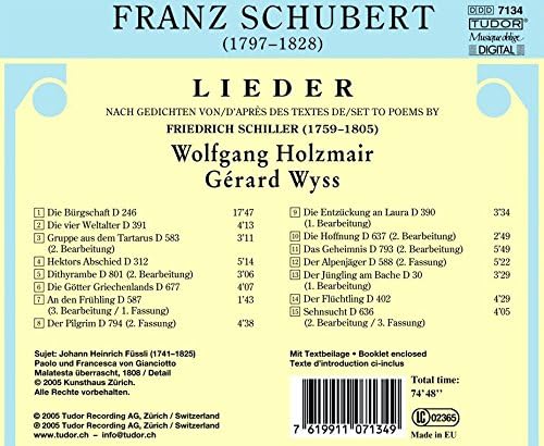 Schiller - Lieder (Wyss, Holzmair)