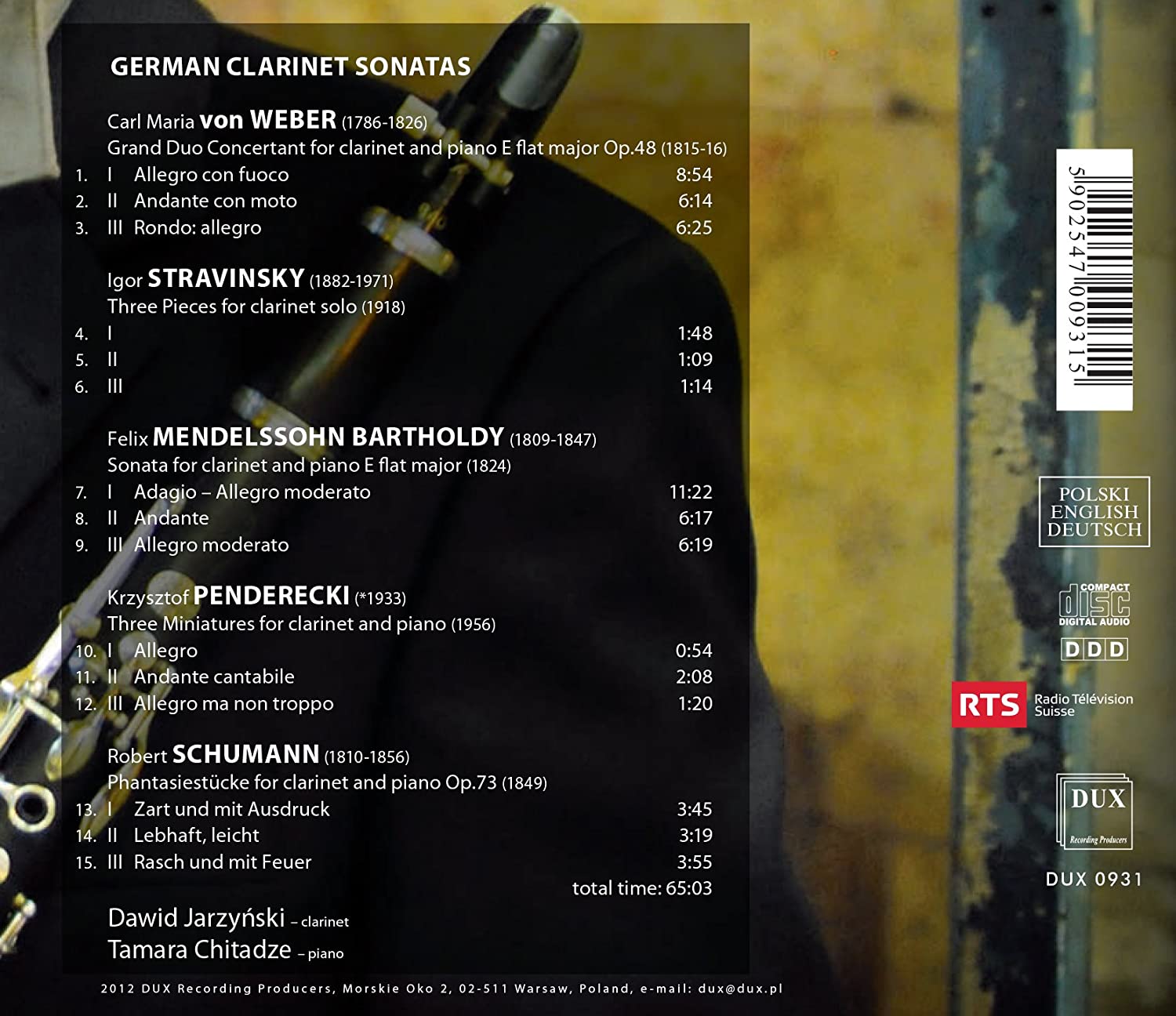 German Clarinet Sonatas