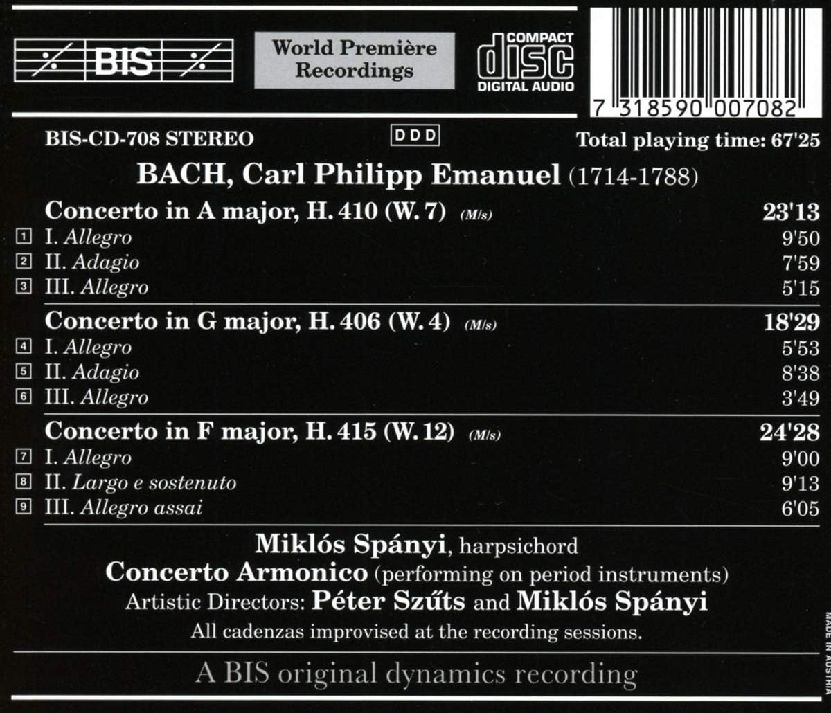 Cpe Bach/complete Keyboard Ctos - 2