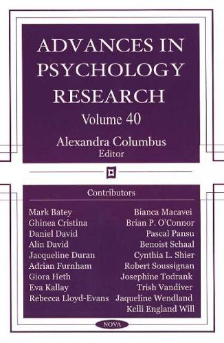 Advances in Psychology Research