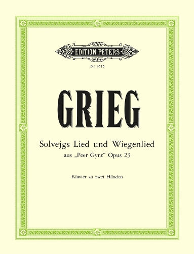Grieg: Solveig's Song Op.55 No. 4 & Solveig's Cradle Song (Piano Solo) (EP3515