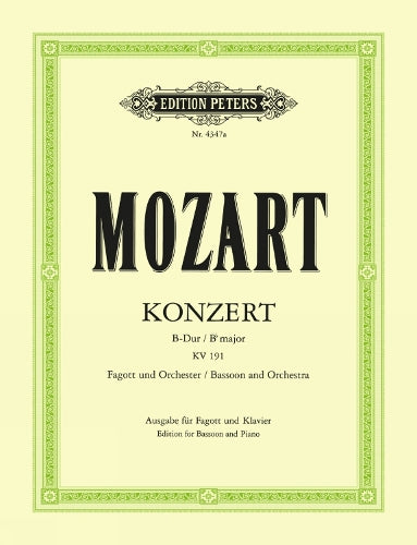 Mozart: Concerto No. 1 in B flat K191 (Bassoon and Piano) (EP4347A