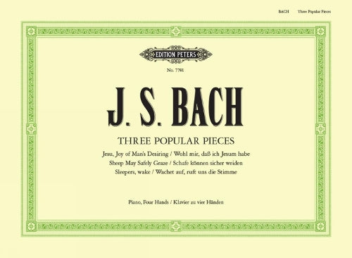 3 Popular Pieces for Piano Duet (Sheet Music) by JS Bach arranged by Leonard Duck (Edition Peters