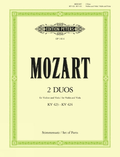 `2 Duos For Violin And Viola: K423, 424 (Set Of Parts)`