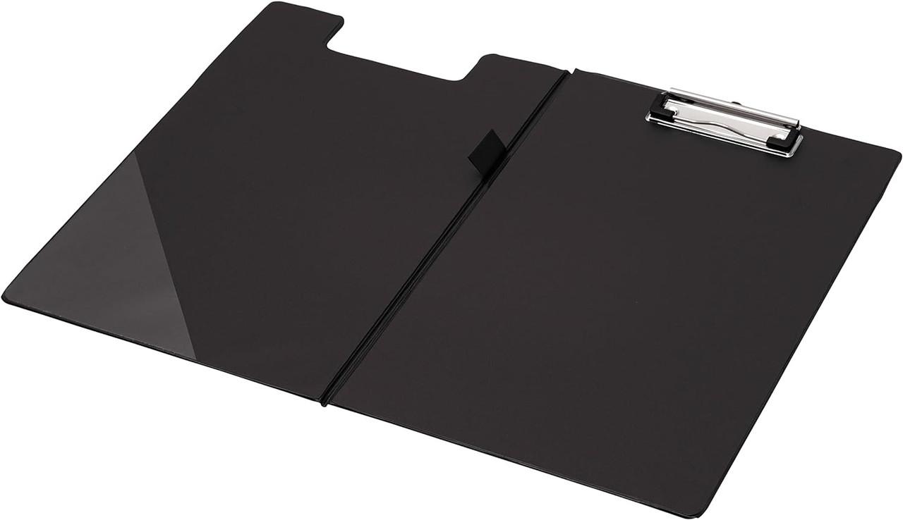 Q-Connect Foolscap/A4 PVC Fold Over Clipboard - Black