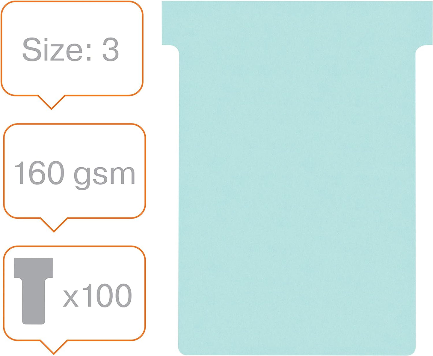 Nobo T-Cards A110 Light Blue Size 3 (Pack of 100