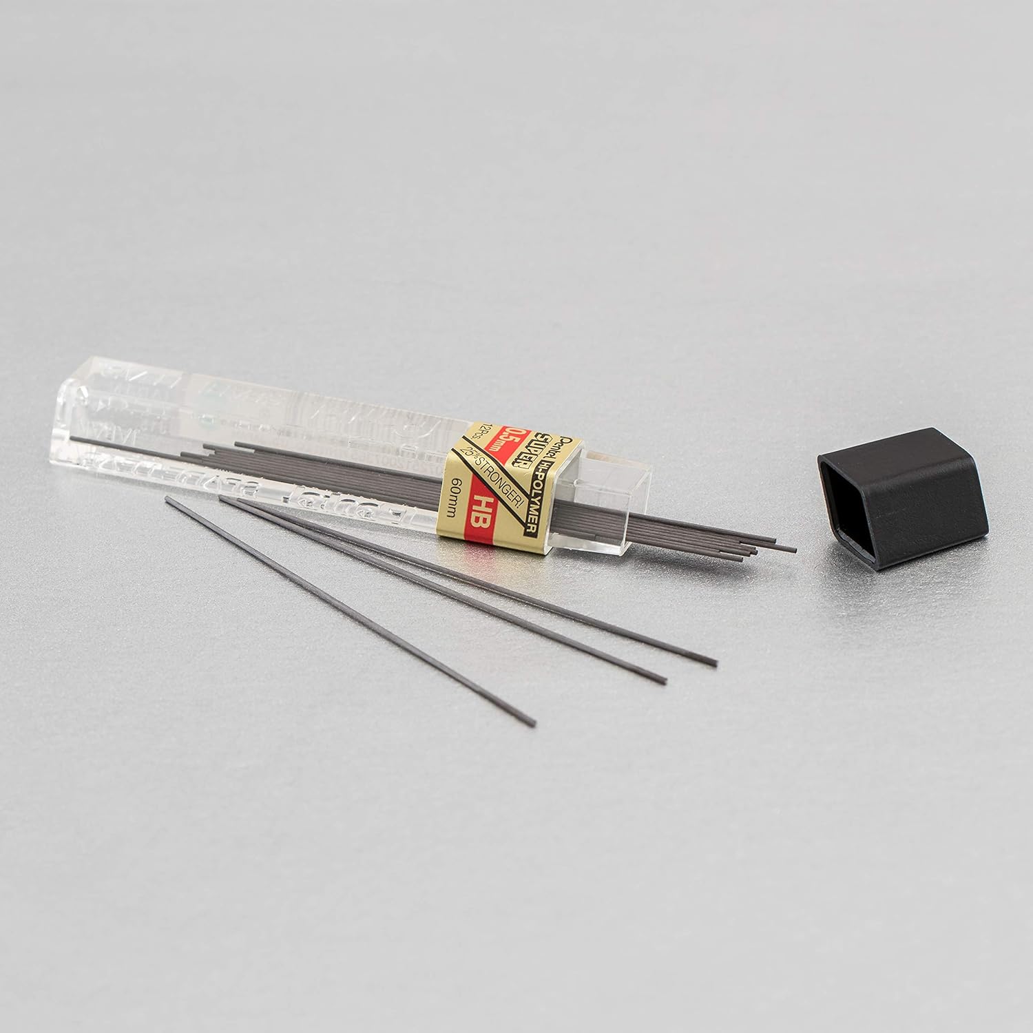 Pentel Refill Lead Extra-strong Hi-polymer in Tube of 12 x HB 0.5mm Ref C505-HB , black