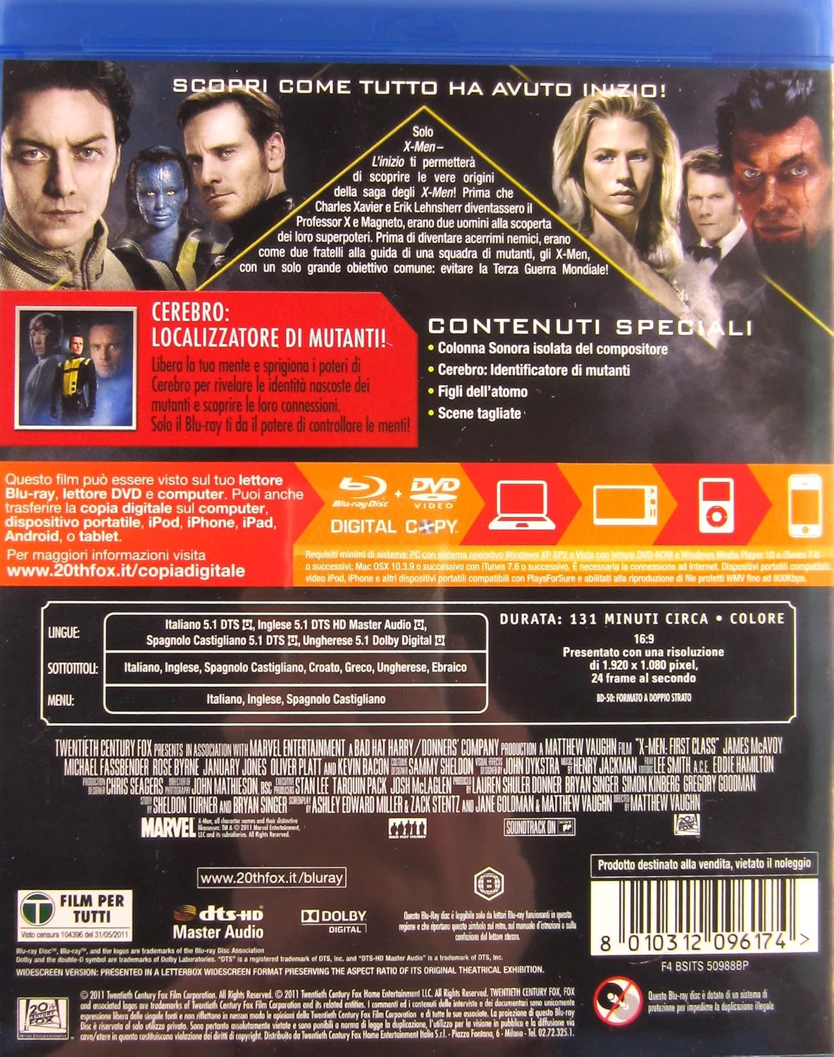 X-Men - L'Inizio (Blu-Ray+Dvd+Digital Copy)