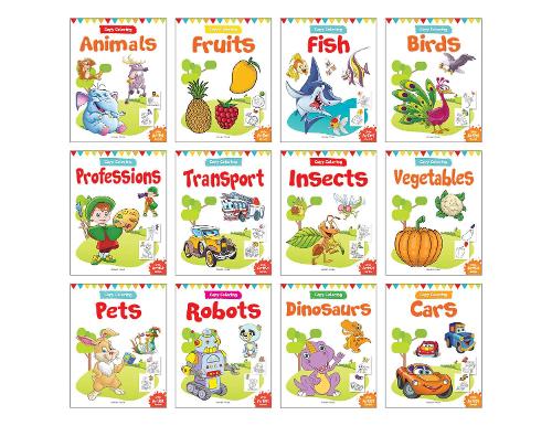 Colouring Books Boxset: Pack of 12 Copy Colour Books For Children (Creative Crayons