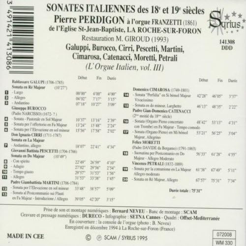 Sonate Italiennes Des 18 Et 19èmes Siècles