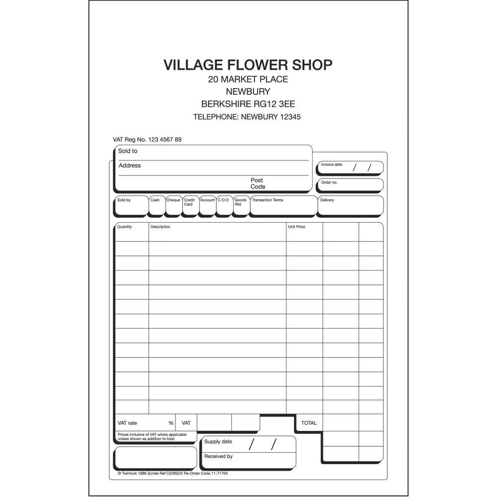 Rexel Twinlock Scribe 654 Sales Receipt 2 Part Refill ,White (Pack of 100