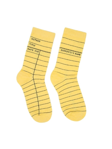 Library Card Yellow Socks Small