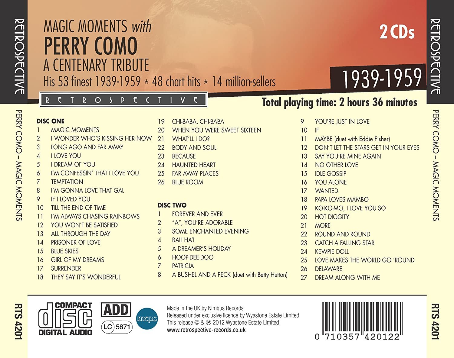 Magic Moments With Perry Como: His 53 Finest 1939-1959