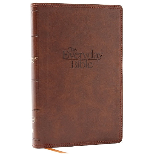 NKJV, The Everyday Bible, Brown Leathersoft, Red Letter, Comfort Print