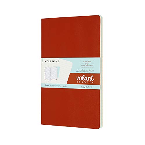 VOLANT JOURNALS LRG RUL CORAL ORANGE AQUA.BLUE