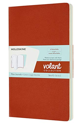 VOLANT JOURNALS LRG PLAIN CORAL ORANGE AQUA.BLUE