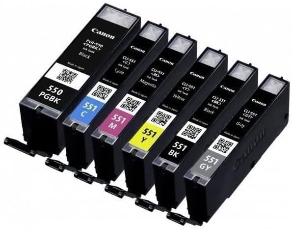 Canon Ink Cartridge for Pgi550Pgbk/Cli551 - Multicolour (Pack of 6