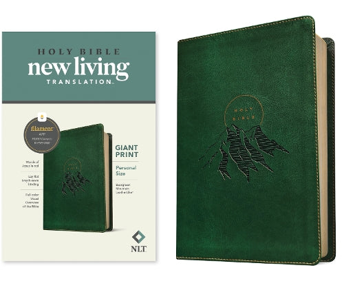NLT Personal Size Giant Print Bible, Filament Enabled (Leatherlike, Evergreen Mountain, Red Letter)