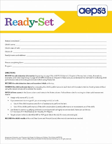 Assessment, Evaluation, and Programming System for Infants and Children (AEPS®-3)