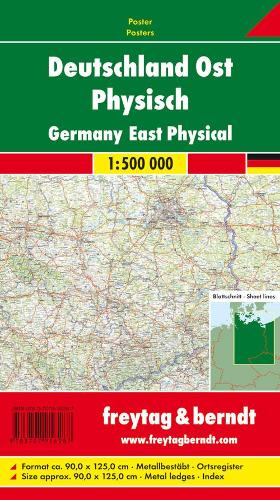 wall-map: East Germany, 1:500.000, metal-backed in a tube