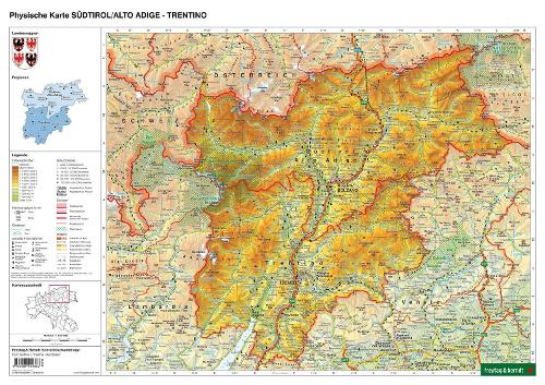 Laminated Map DUO, Learning aid South Tyrol-Trentino